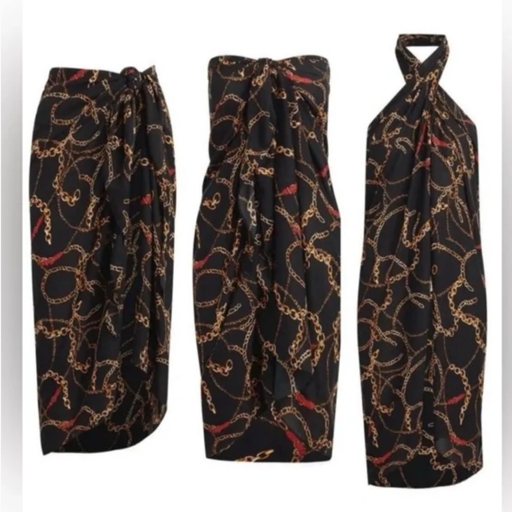030 Walter Baker Paradise Sarong In Ibiza Chain NWT One Size NEW
